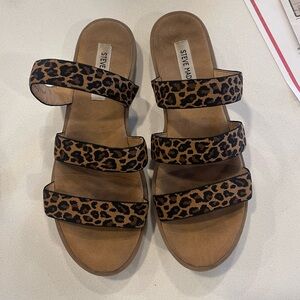 Steve Madden Animal Print Sandals - Brown and Black